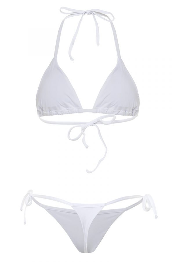 bikini bronceador básico blanco