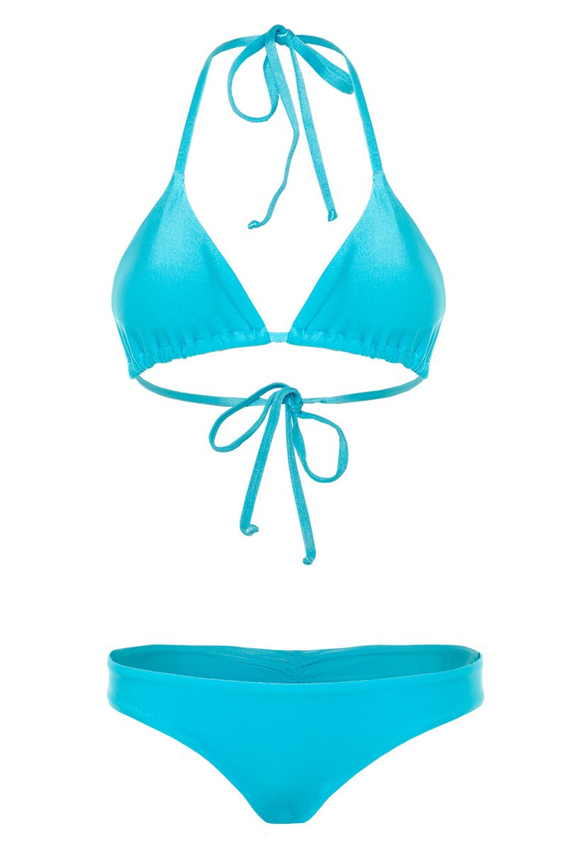 bikini bronceador básico turquesa