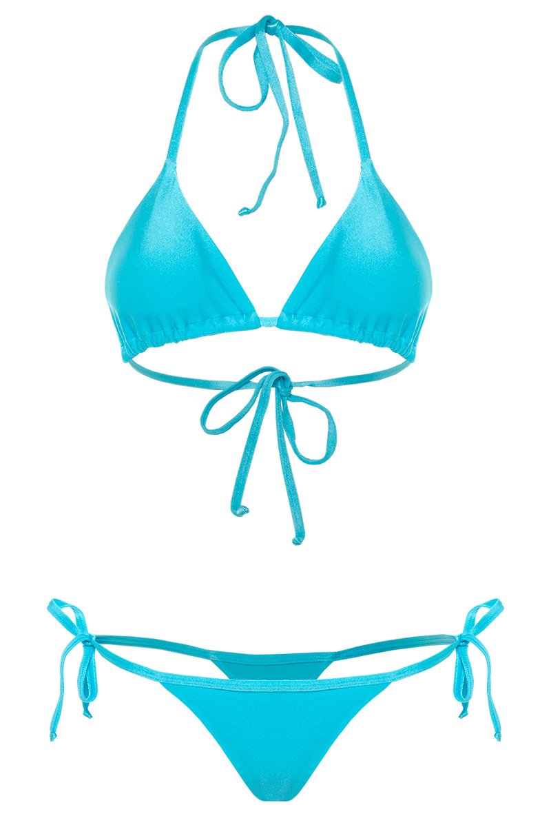 bikini bronceador básico turquesa