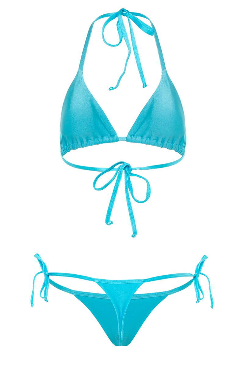 bikini bronceador básico turquesa