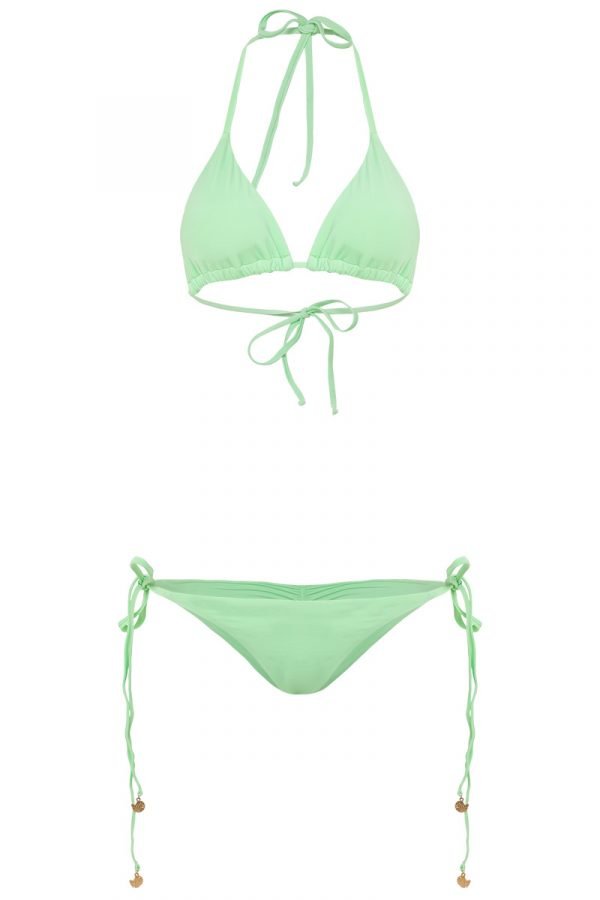 bikini bronceador pastel verde manzana tie