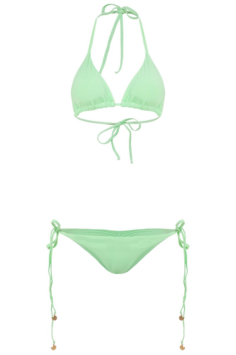 bikini bronceador pastel verde manzana tie