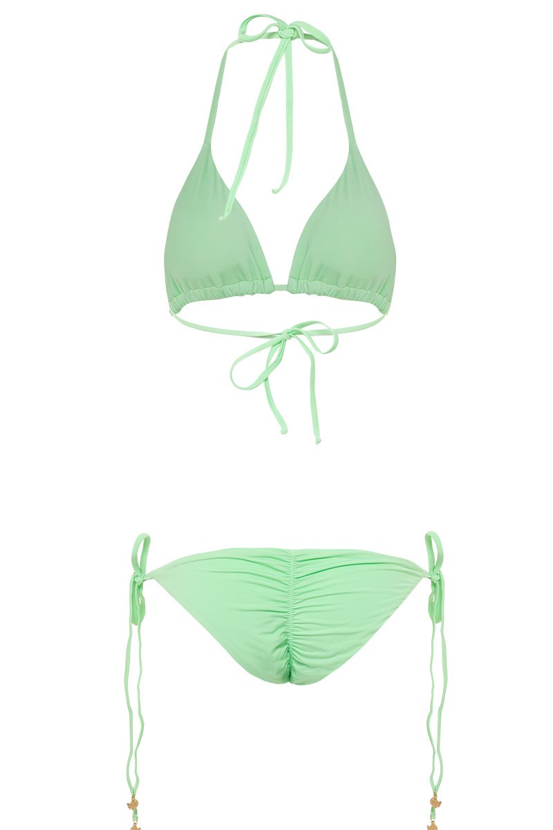 bikini bronceador pastel verde manzana tie