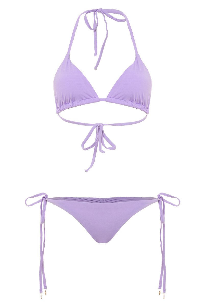 bikini bronceador pastel lila tie
