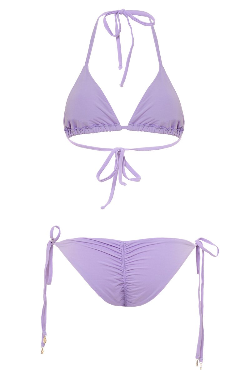 bikini bronceador pastel lila tie