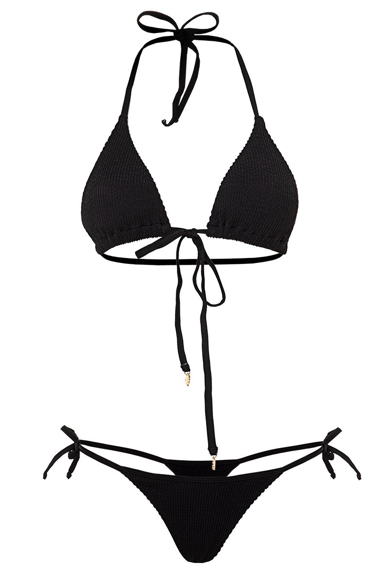 bikini bronceador arena tie negro