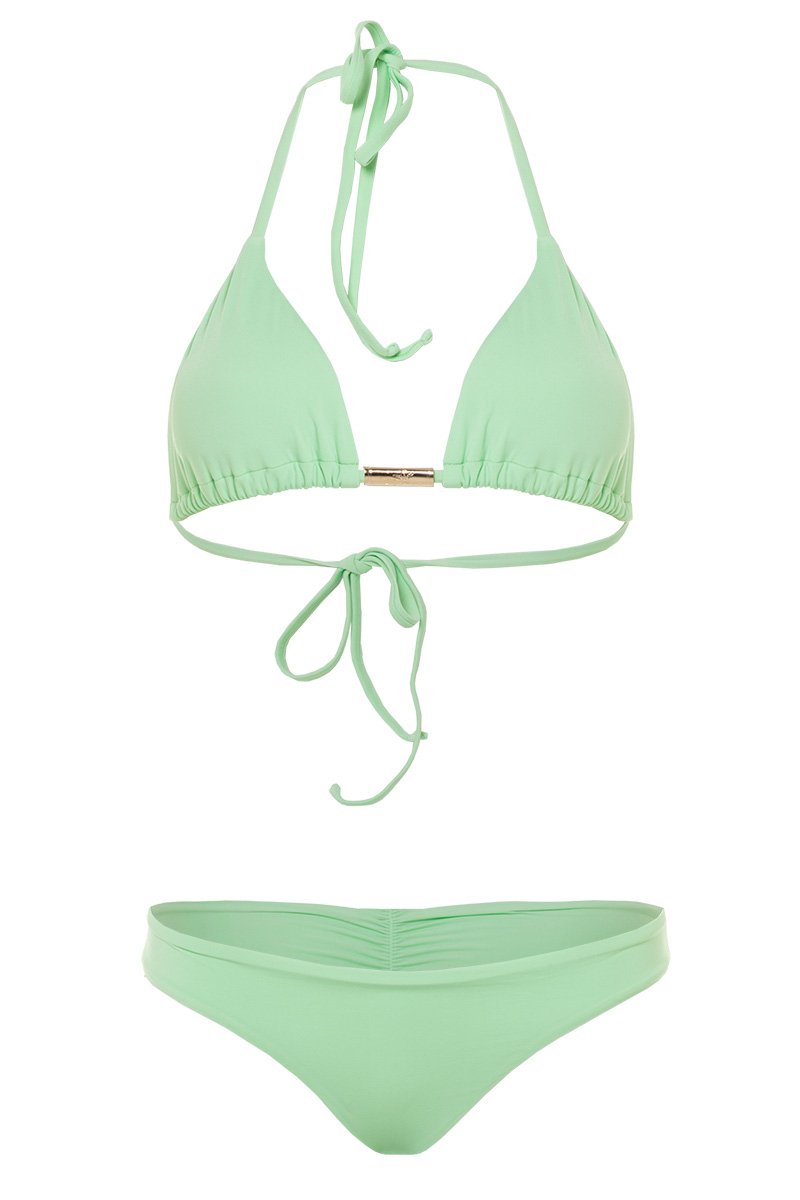 bikini bronceador pastel verde manzana