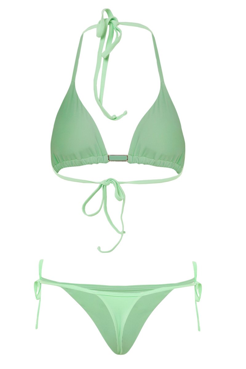 bikini bronceador pastel verde manzana
