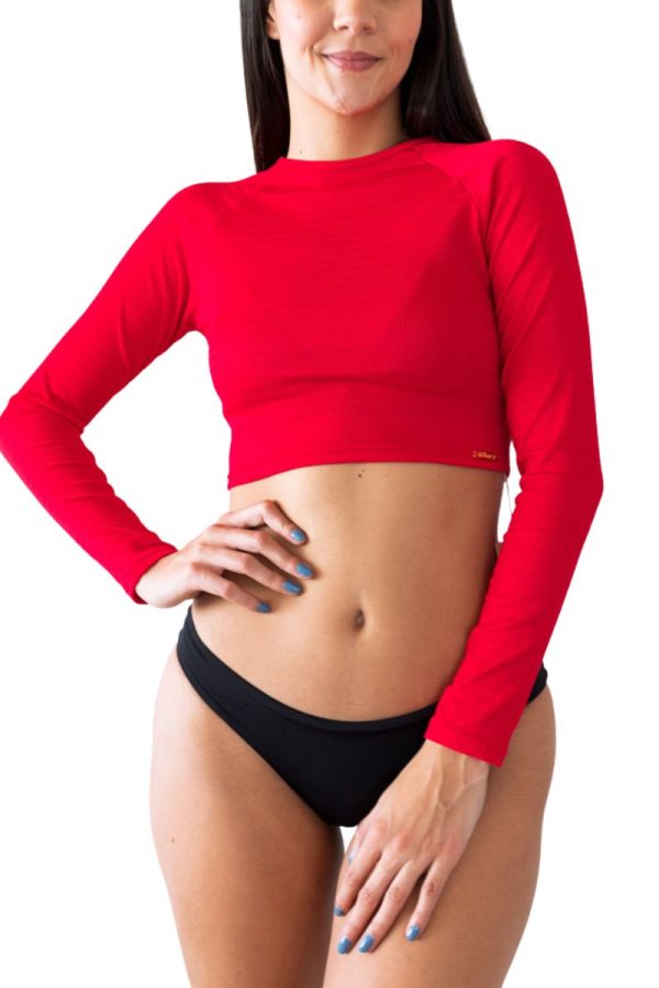 Ale Rojo Long Sleeve Crop Top