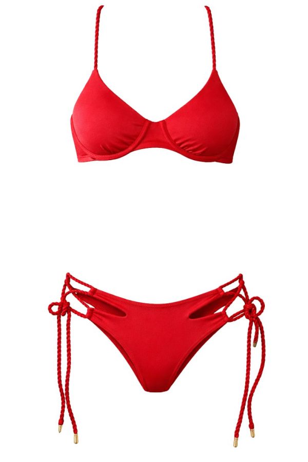 Adara Red Bikini Bronceador