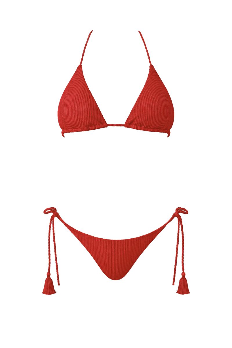 Rojo Riviera Bikini Bronceador